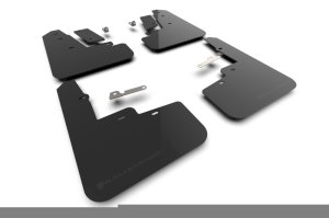 Ford Mach-E Mud Flap Kit - Rally Armor - Rally Edition UR - Black/Metallic Black Logo - `21-`25